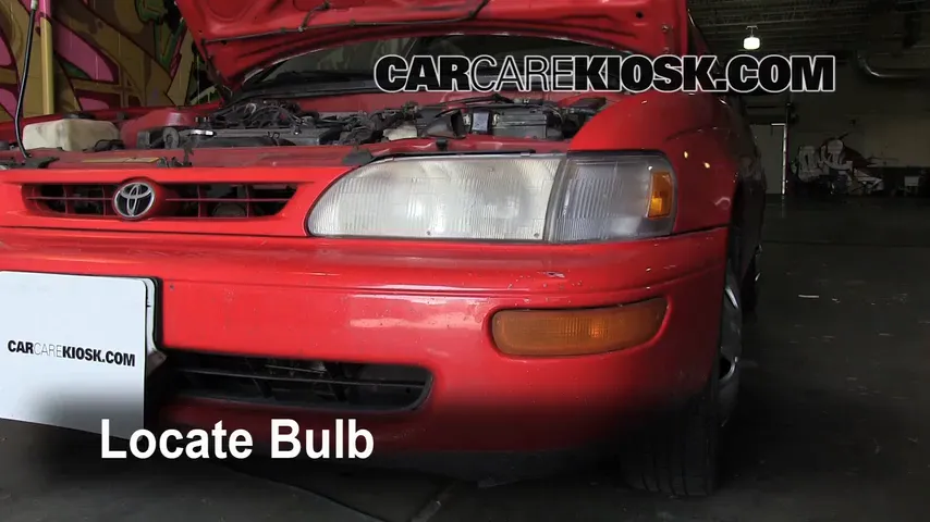1996 Toyota Corolla 1.6L 4 Cyl. Lights Headlight (replace bulb)